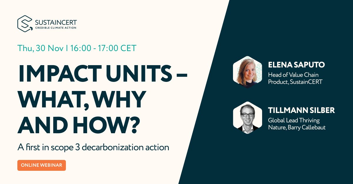 SustainCERT (@sustain_cert) on Twitter photo Join our webinar with <a href="/BarryCallebaut/">Barry Callebaut Group</a> to learn more about why Barry Callebaut has adopted using #impactunits to verify and report on value chain impacts and credibly demonstrate progress towards their #scope3 targets🍫🌱
Register now ➝ events.teams.microsoft.com/event/4976c7ae… Join our webinar with <a href="/BarryCallebaut/">Barry Callebaut Group</a> to learn more about why Barry Callebaut has adopted using #impactunits to verify and report on value chain impacts and credibly demonstrate progress towards their #scope3 targets🍫🌱
Register now ➝ events.teams.microsoft.com/event/4976c7ae…