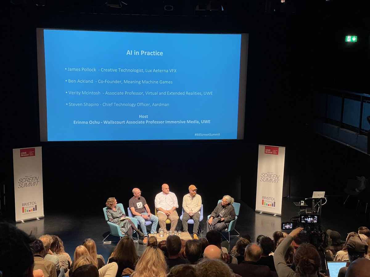 dcrcuk's tweet photo. What we should know to create, speed up and innovate – how can AI transform productions and where are the guidelines?

#BBScreenSummit @veritymcintosh https://t.co/qxyn5Y6BrU