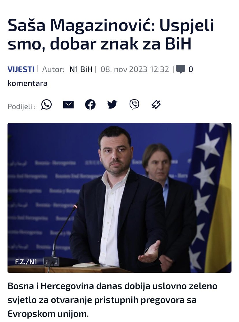MesalicMahir's tweet photo. S.Magazinović stalno hoda po Briselu i drugim EU metropolama ubjeđujući nas mjesecima kako on lobira i da otvaramo pregovore sa EU.Ovaj enormno plaćeni turista, miljenik Čovića i Dodika, ne propušta priliku da nastavlja eutanazirati i dezavuisati već 100 puta prevarene građane 🇧🇦 https://t.co/0Irs2S7a2Z