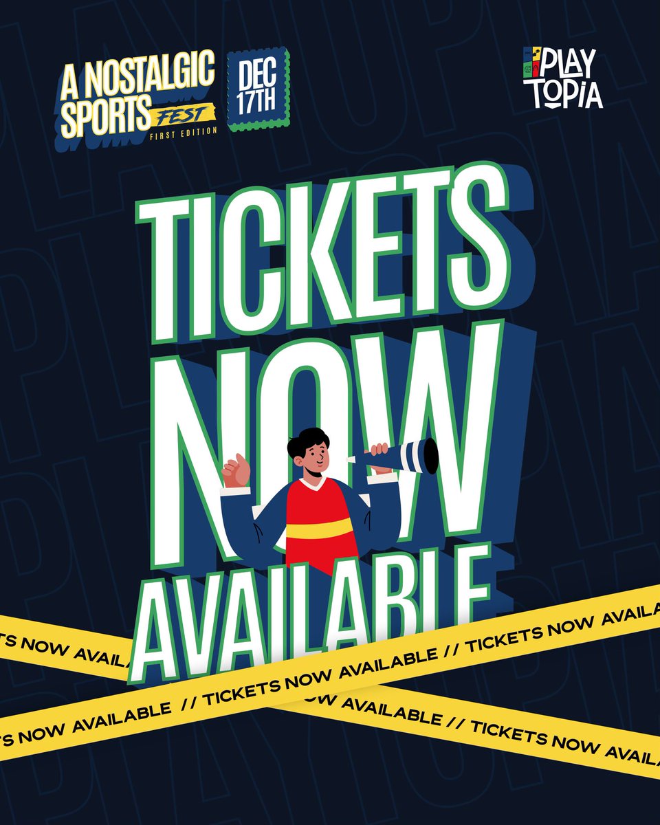 PlaytopiaNg's tweet photo. The time we’ve all been waiting for is FINALLY HERE! 🥳🥳🥳🥳

Tickets for Playtopia Sports Fest are now AVAILABLE for PARTICIPANTS &amp; EARLY BIRD ATTENDEES! 🥳

Link in our bio to get yours NOW! 

See you on December 17th 🥳🥳

#playtopia #sports #lagos #ticketsoutnow #LetsGo https://t.co/FhHndgOHH1
