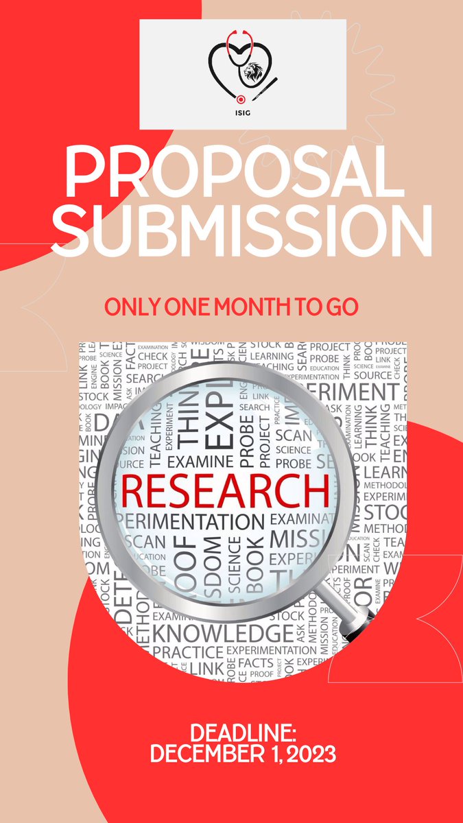 Have you submitted your proposal yet? Only one month to go, don't miss out!

 #GlobalSurgery Research Proposals:   

Submit here: rb.gy/ntvwi 
Guidelines and template for submission:👇🏾 rb.gy/yrrg9