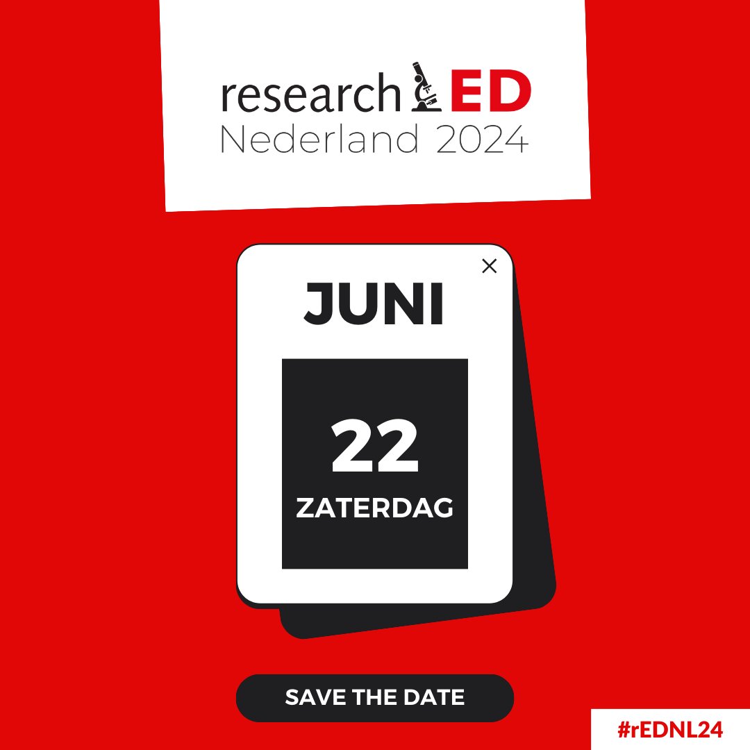 researchED_NL's tweet image. Groot nieuws! researchED Nederland 2024 zal plaatsvinden op zaterdag 22 juni 2024.

Ben je onderwijsprofessional / onderzoeker en heb je een goed idee voor een sessie die bij ons past? Stuur dan een sessievoorstel in: researched.eu/sessievoorstel/

#rEDNL24 #onderwijs #congres