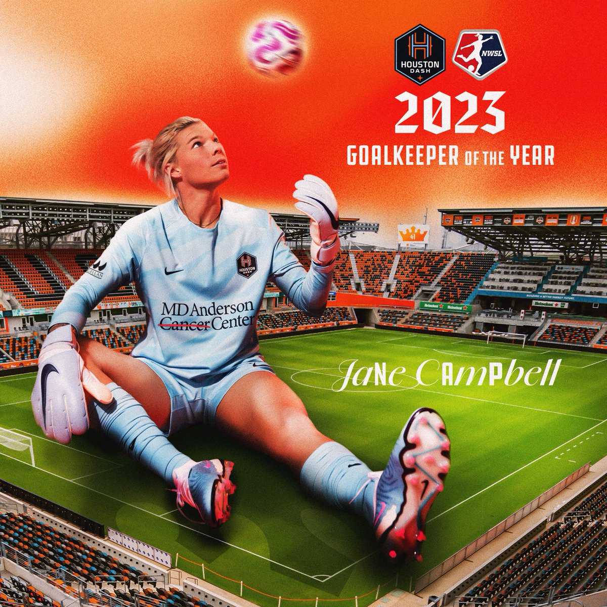 HoustonDash's tweet photo. No one else comes close.

Jane Campbell is your 2023 NWSL Goalkeeper of the Year!

#HoldItDown