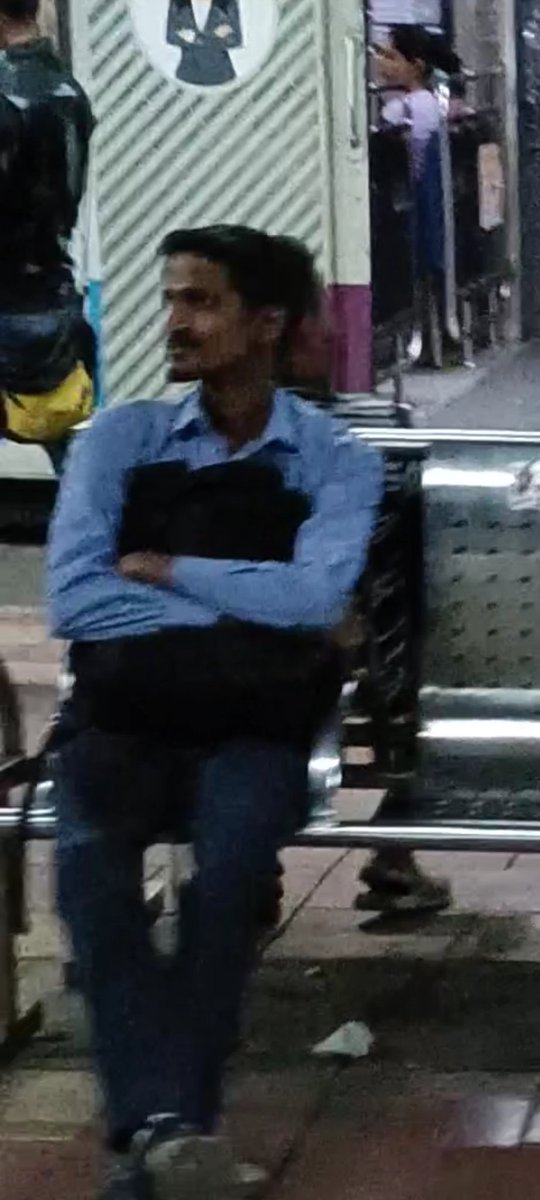 mashrujeet's tweet photo. Today this creep at Prabhadevi railway station pulled a woman's hand sitting on a bench and said "come with me." The woman was scared and got off the bench. When I enquired with her if she knows her or not, she said no.

The man pointed at her and said "Baad Mei bolna mat tu" sat elsewhere for few minutes and went away.

He was sitting at a bench near Virar side women's compartment around 9:15pm. 

@rpfwrbct @grpmumbai take this seriously and increase vigilance at this spot.

Didn't call helpline because the women went away, I wouldn't have the complainant to take it forward. increased vigilance will help prevent this. @RailMinIndia @cpgrpmumbai