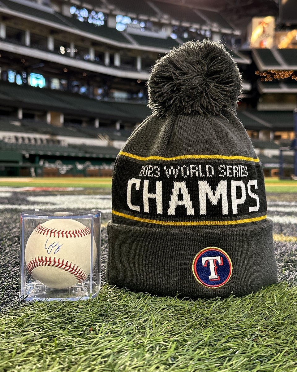 Celebrating one week as World Champs! Repost for a chance to win this Corey Seager signed baseball and World Series beanie.