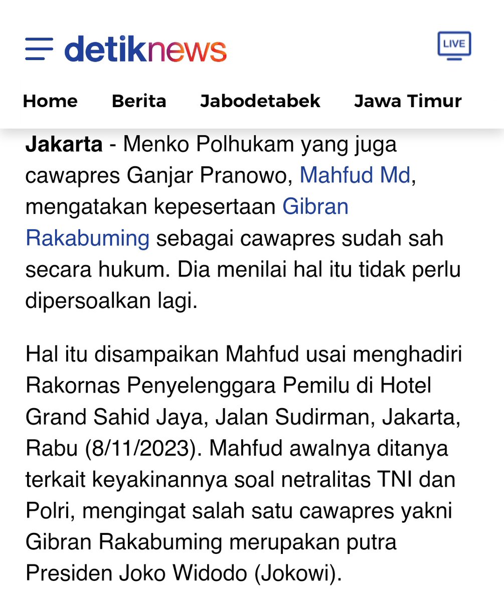 Udah clear yaa..
Para buzzer Ganjar &amp; PDI Perjuangan jgn merengek² lg atas keputusan MK. Mari kita adu gagasan yg lebih sehat kedepannya utk memenangkan Paslon masing².
