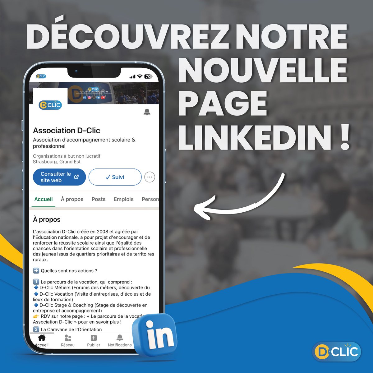AssoDClic's tweet photo. Découvrez notre nouvelle page LinkedIn !

La page LinkedIn de D-Clic évolue ! 
Notre objectif ? Vous offrir un contenu adapté et partager avec vous actualités, événements, articles et témoignages de ceux qui contribuent à façonner D-Clic !

👉 https://t.co/MTPuMAzZ9w https://t.co/7xzRlVX0Ol