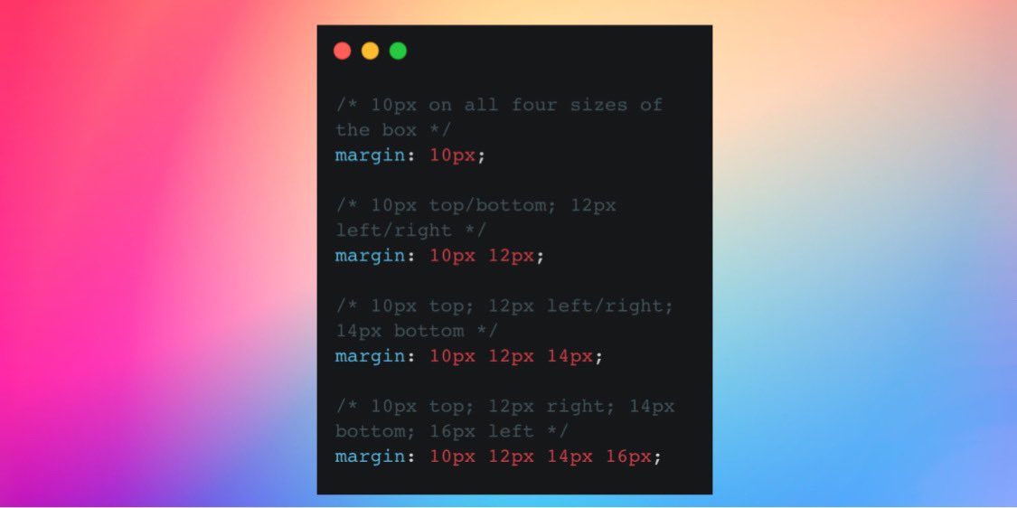 saeedhalabi_'s tweet image. CSS margin shorthand property 🚀👇
( the same concept applies to padding )
