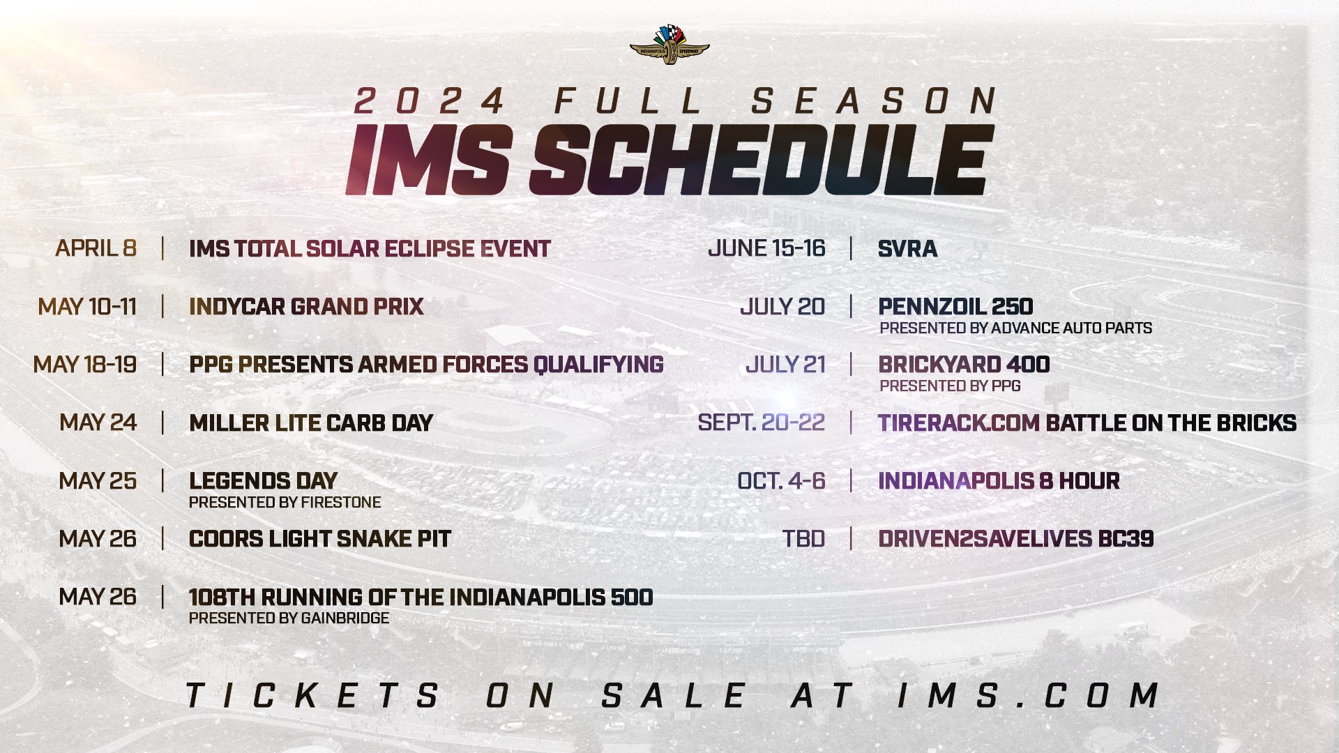Carb Day 2025 Schedule