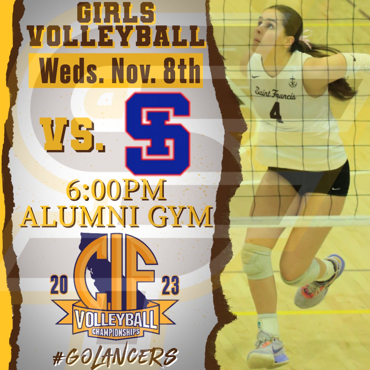 sfhsathletics's tweet photo. Girls volleyball hosts St. Ignatius in CIF NorCal Open Division Regional tonight!!! #golancer @sfhsvolleyball1sfhs_gvolleyball Ticket Link: https://t.co/Wf4dZdDMxC https://t.co/uiQPumzg61