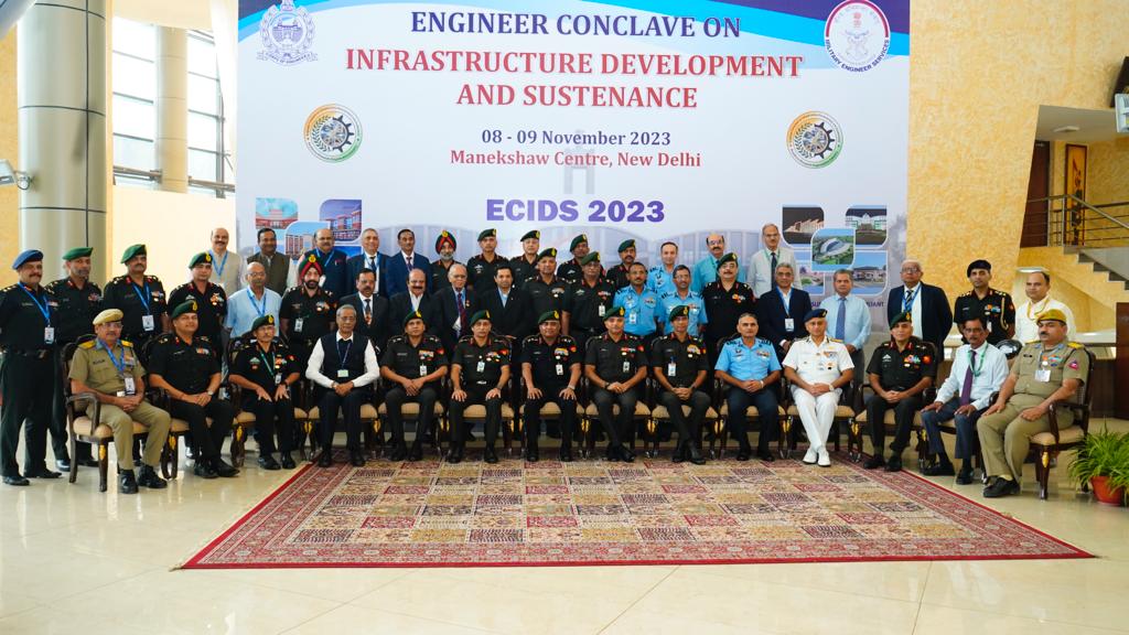adgpi's tweet photo. #ECIDS2023
 A two day Engineer Conclave on Infrastructure Development and Sustenance being organized by #MES commenced at Manekshaw Centre, today.

Gen Manoj Pande #COAS  delivered the keynote address & emphasized on the urgent need of development of robust infrastructure to bolster our combat capability.

The #COAS exhorted MES to resort to efficient project management methods to minimize time and cost overruns and ensure quality construction through effective monitoring and supervision.

#IndianArmy
#OnPathToTransformation