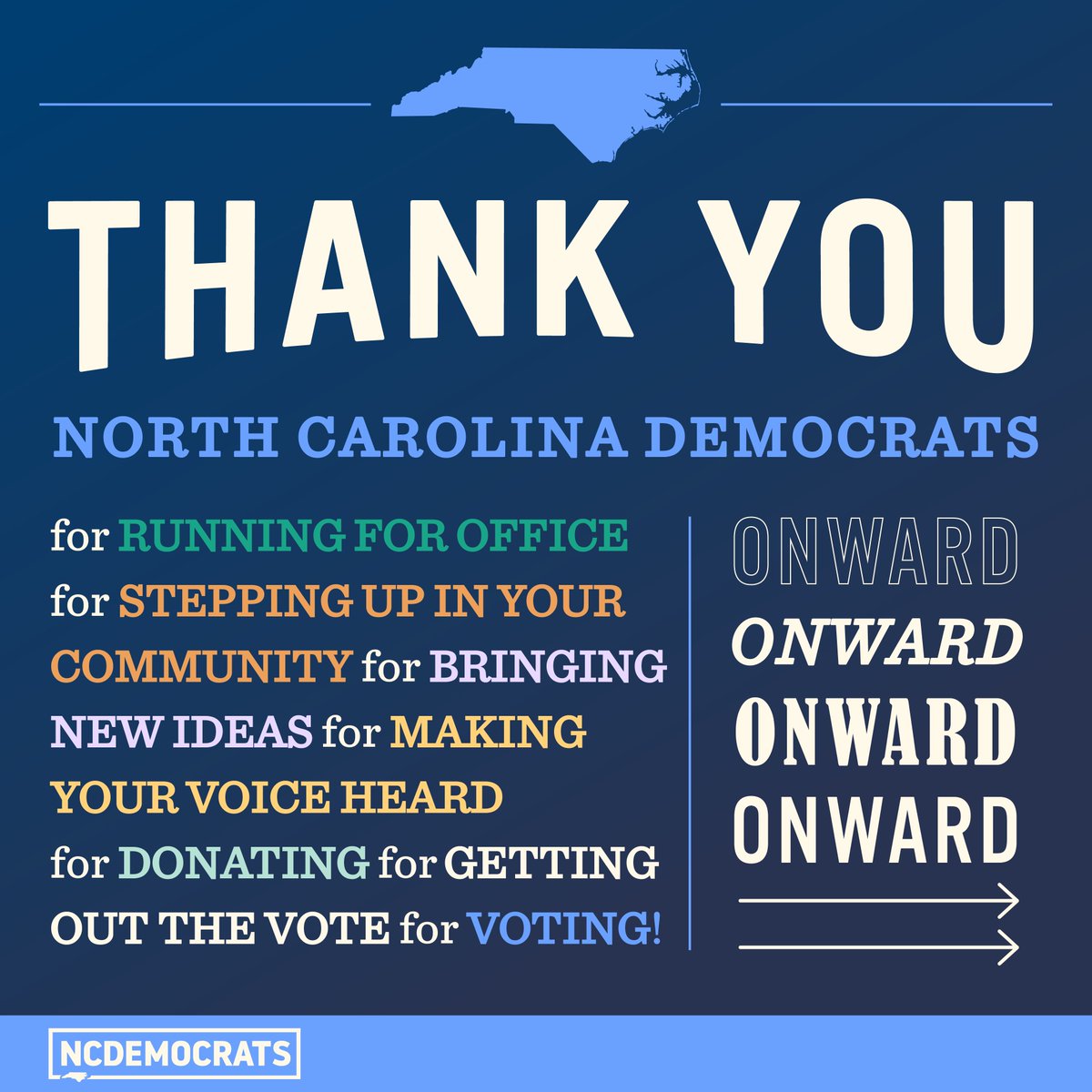 ElijahKingNC's tweet photo. As I’ve said before,
We can out-organize them
We can out-maneuver them
We can out-vote them
And we proved that last night. Congratulations to all of the amazing candidates and their teams who won their elections last night! https://t.co/yBmDA8VYJg