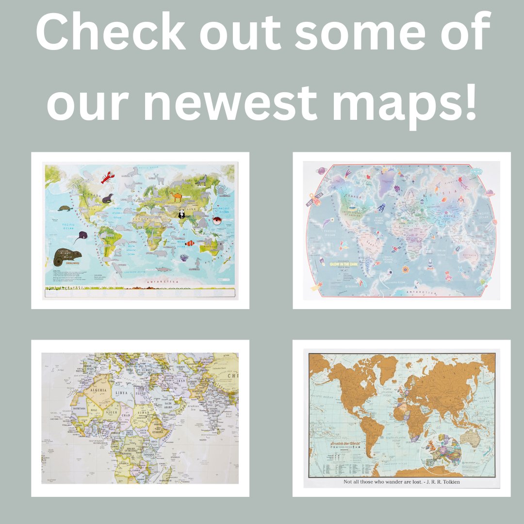 CordeeBooks's tweet image. Some New Maps from Maps International!

#maps #wallmaps #kidsmaps #glowinthedark #ukmaps #scratchmaps #worldmaps