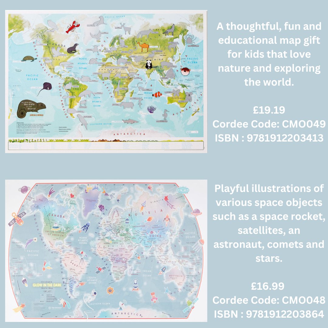 CordeeBooks's tweet image. Some New Maps from Maps International!

#maps #wallmaps #kidsmaps #glowinthedark #ukmaps #scratchmaps #worldmaps