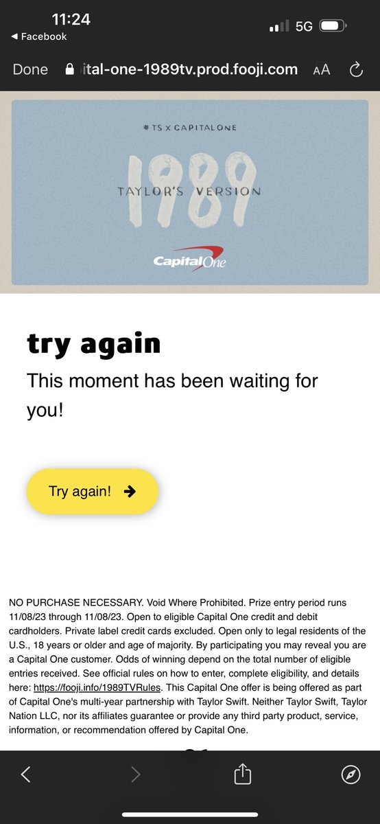 FolkLorelai's tweet photo. @CapitalOne Is it supposed to be saying this over and over?? Happy to keep trying if I still have a chance https://t.co/X47N6N1Mx0