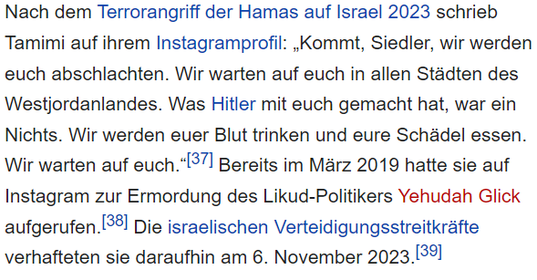 Für wen sich <a href="/amnesty/">Amnesty International</a> so einsetzt... (Quelle: de.wikipedia.org/wiki/Ahed_Tami…)