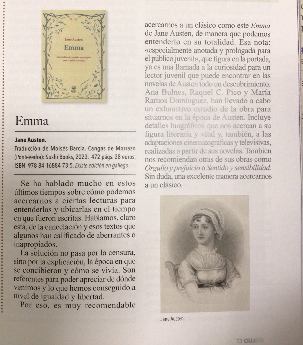 En la <a href="/RevistaCLIJ/">Revista CLIJ</a> se hacen eco de nuestra edición anotada de Emma para público juvenil, <a href="/raquelpico/">Raquel C. Pico</a> <a href="/mrs_jones/">Ana Bulnes</a> <a href="/maramdo/">María Ramos Domínguez</a>.
