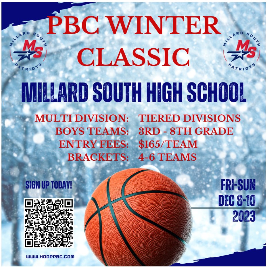 Spots are filling up fast!  Only 5 spots remain!
Sign up today!

3 game guarantee
Top tier refs
Amazing concessions
Reasonable Admissions!
Come help support a great youth program and play some competitive basketball!