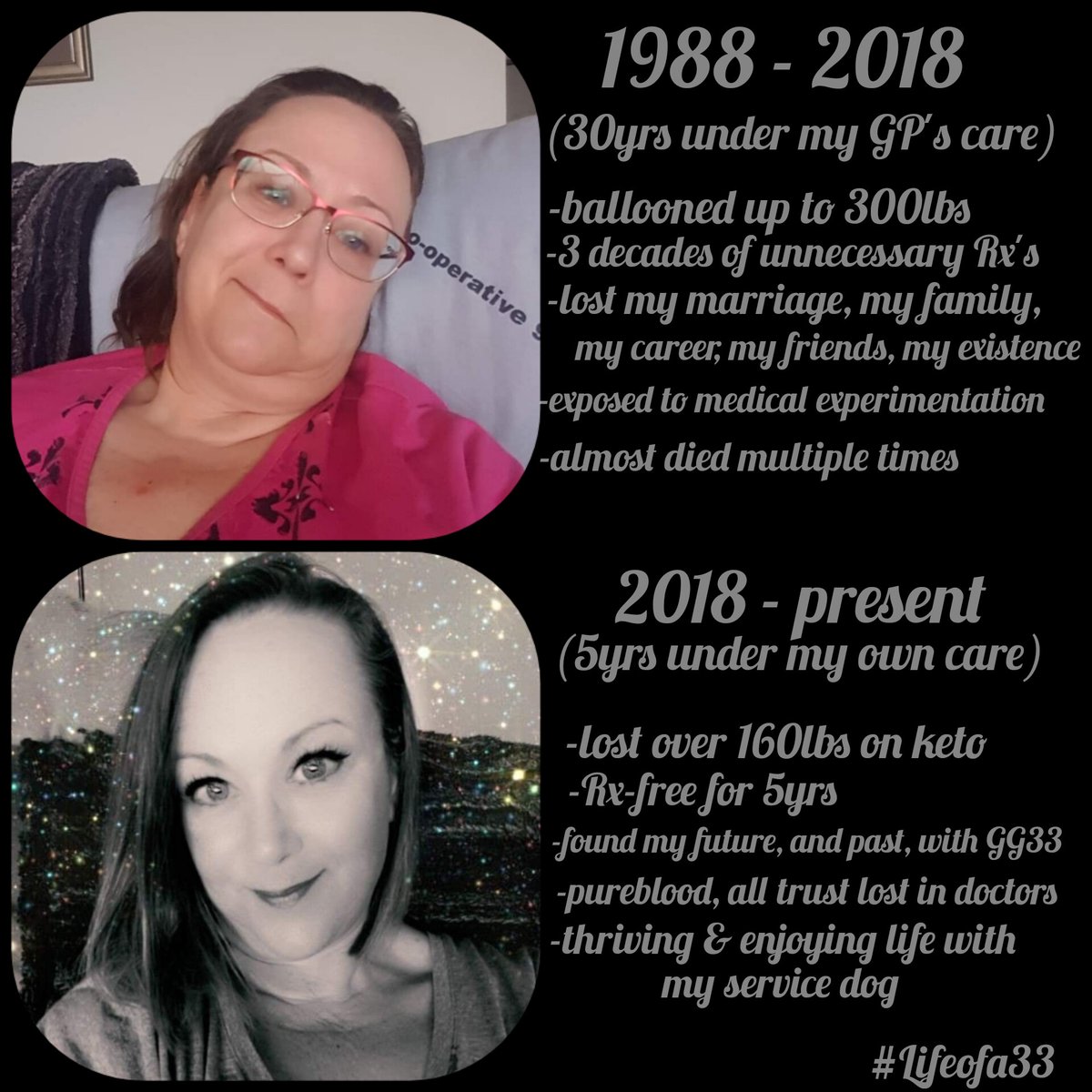 lesmer13's tweet photo. For 30yrs, I was a victim of prolonged medical &amp; psychiatric abuse by my own doctor &amp; other 'specialists' I was sent too...I almost died multiple times under their care. Now 5 yrs Rx-free, I've found my #Power, it's time for them to find their #Karma.  #GG33 #8Energy #Lifeofa33 https://t.co/nuIYLFdJ89