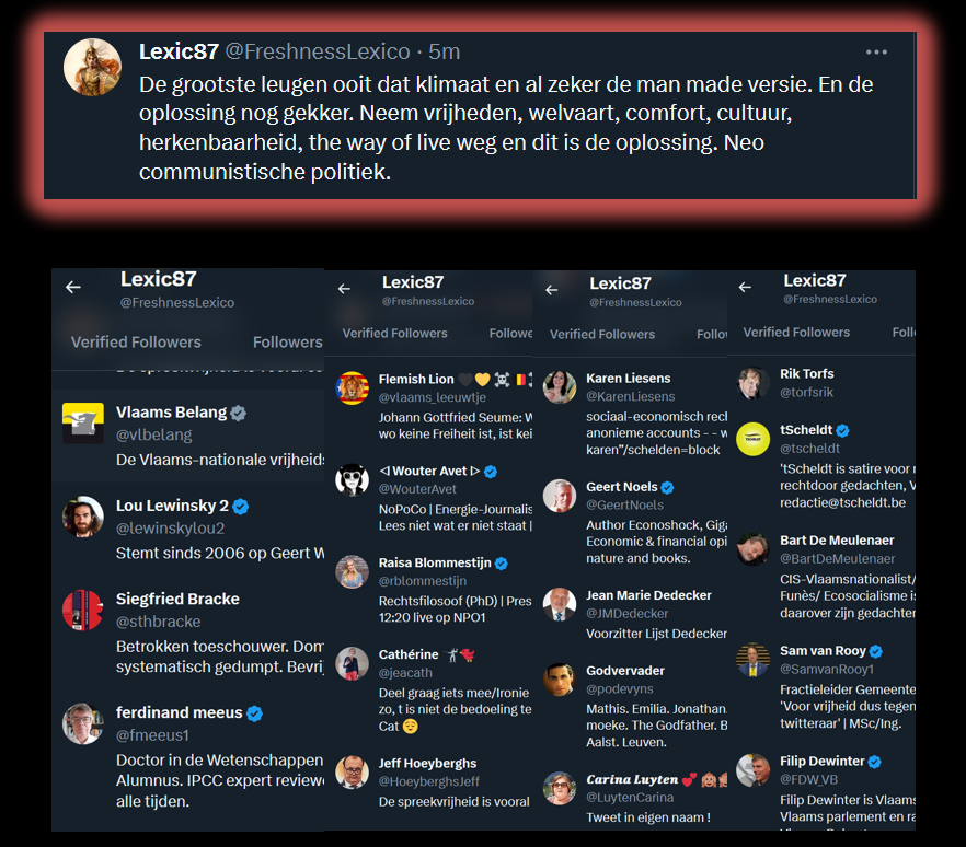 peetersfrank2's tweet photo. Bijzonder intelligente trollen toch.  die interesse hebben in Rik Torfs en Geert Noels, tScheldt + n-va-vlaamsblok en aanhang.

#AltijdPrijs https://t.co/yqDQkEtJQM