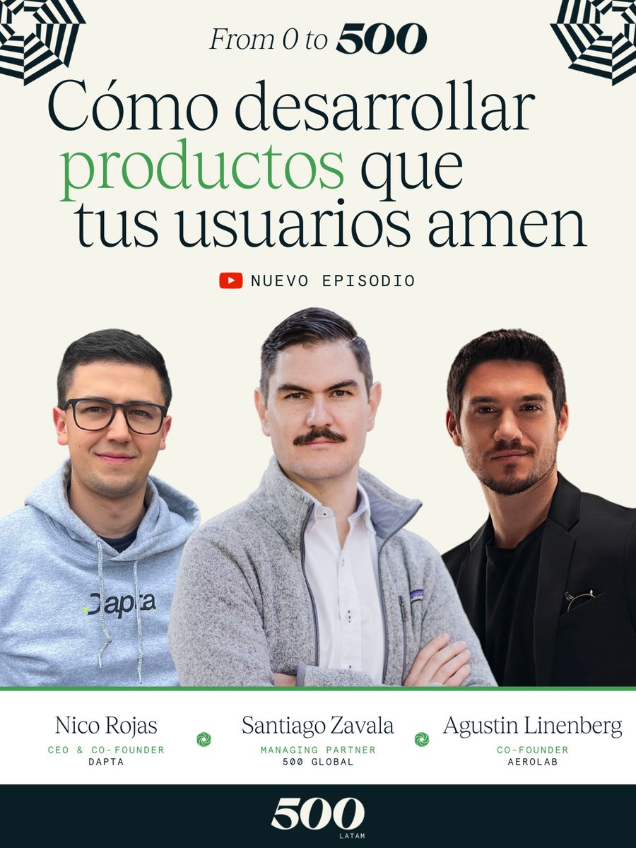 Santiago Zavala, Agustín Linenberg y Nico Rojas Nino compartieron aprendizajes y experiencias sobre cómo desarrollar productos que tus usuarios amen.🧑🏽‍💻💸

Episodio completo en nuestro canal de YouTube (500 LatAm): youtu.be/XaeyIMAK9WU