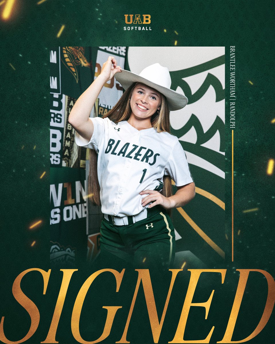 A former gymnast-turned-softball phenom, this 2x Silver Slugger is joining the Blazer ranks 👏

𝐖𝐄𝐋𝐂𝐎𝐌𝐄 𝐓𝐎 𝐓𝐇𝐄 𝐅𝐎𝐋𝐃, Brantlee Wortham‼️

#WinAsOne | <a href="/BrantleeWortham/">Brantlee Wortham #1</a>