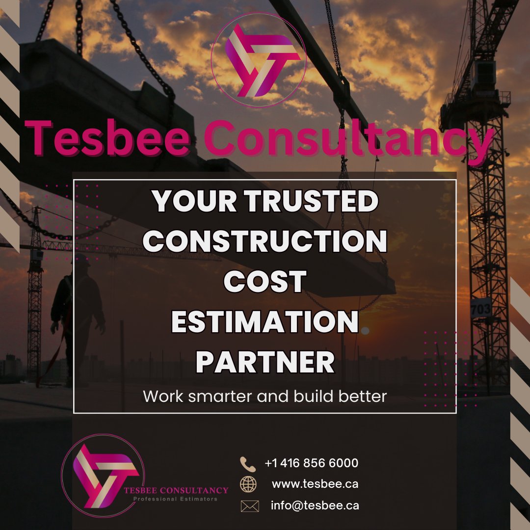 TesbeeC's tweet photo. ๐๏ธ Tesbee Consultancy - Your Trusted Construction Cost Estimation Partner
Contact us today to get started on your free construction project estimate
Email: info@tesbee.ca
Contact Us: +1 416 856 6000
#ConstructionEstimation #ConstructionPartner
#Trending #CostEstimation #takeoff https://t.co/RK9NagSJGY