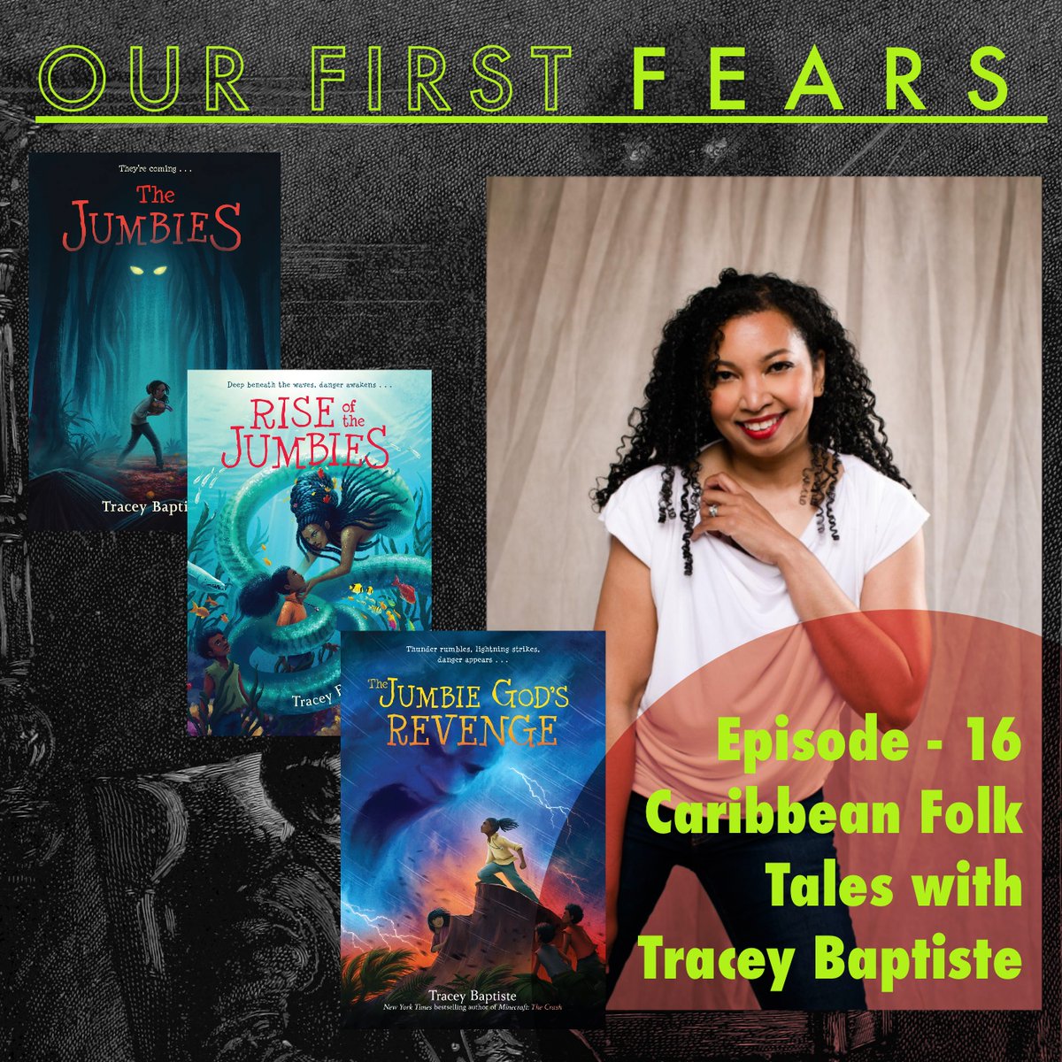 Hey, look! There’s an awesome new episode out today…  @TraceyBaptiste shows me around the creepiest corners of her Caribbean childhood, and shares some very scary jumbie lore. Listen here: ourfirstfears.buzzsprout.com/share