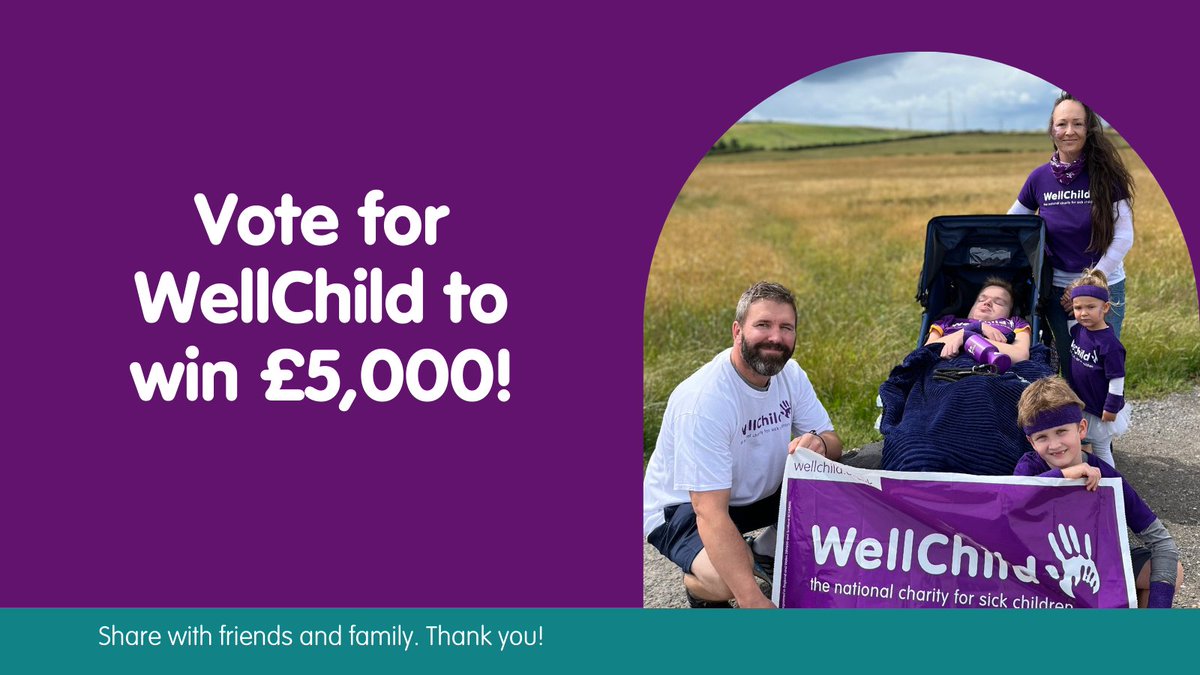 Vote for WellChild to be in with a chance of winning £5,000 in the <a href="/benefactgroup/">Benefact Group</a> #MovementForGood. Its super quick and could make a big difference. Vote at  youth.movementforgood.com/#nominateAChar…