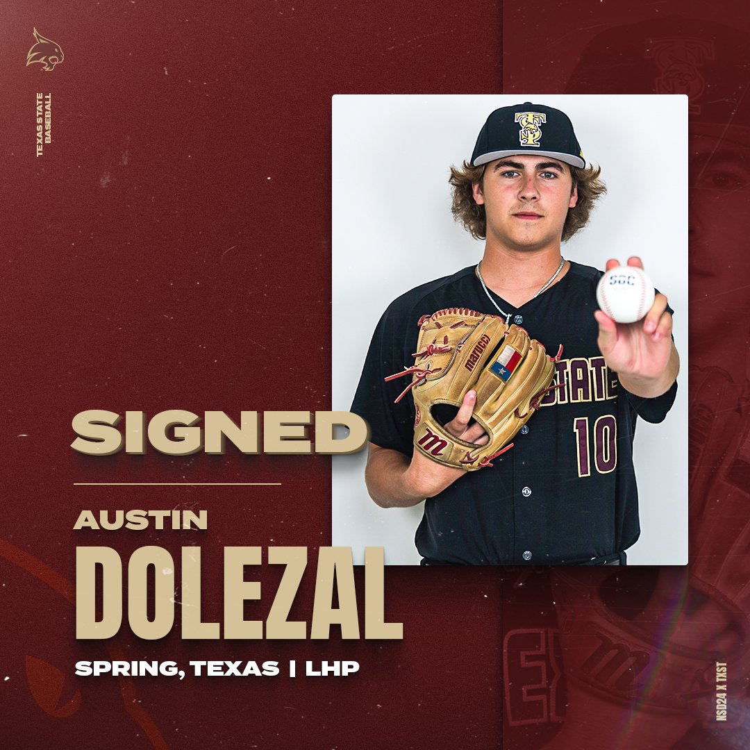 𝙎𝙄𝙂𝙉𝙀𝘿 🖊

Welcome to San Marcos, <a href="/DolezalAustin/">Austin Dolezal</a>!

#EatEmUp #SlamMarcos