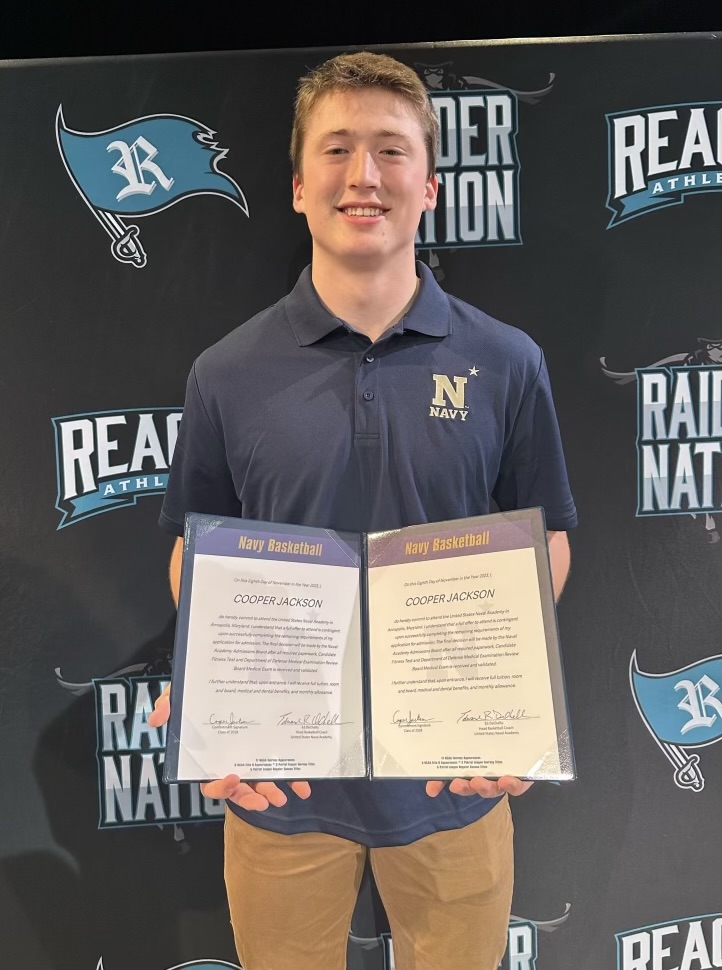 ReaganMBB's tweet photo. Congratulations to @coopjackson2024 on signing his National Letter of Intent to the U.S. Naval Academy! He is the first player at Reagan High School to sign a full scholarship to play Division 1 Men's Basketball! We are proud of you Coop! @NavyBasketball #BringTheJuice https://t.co/TuCmZ2iC6U