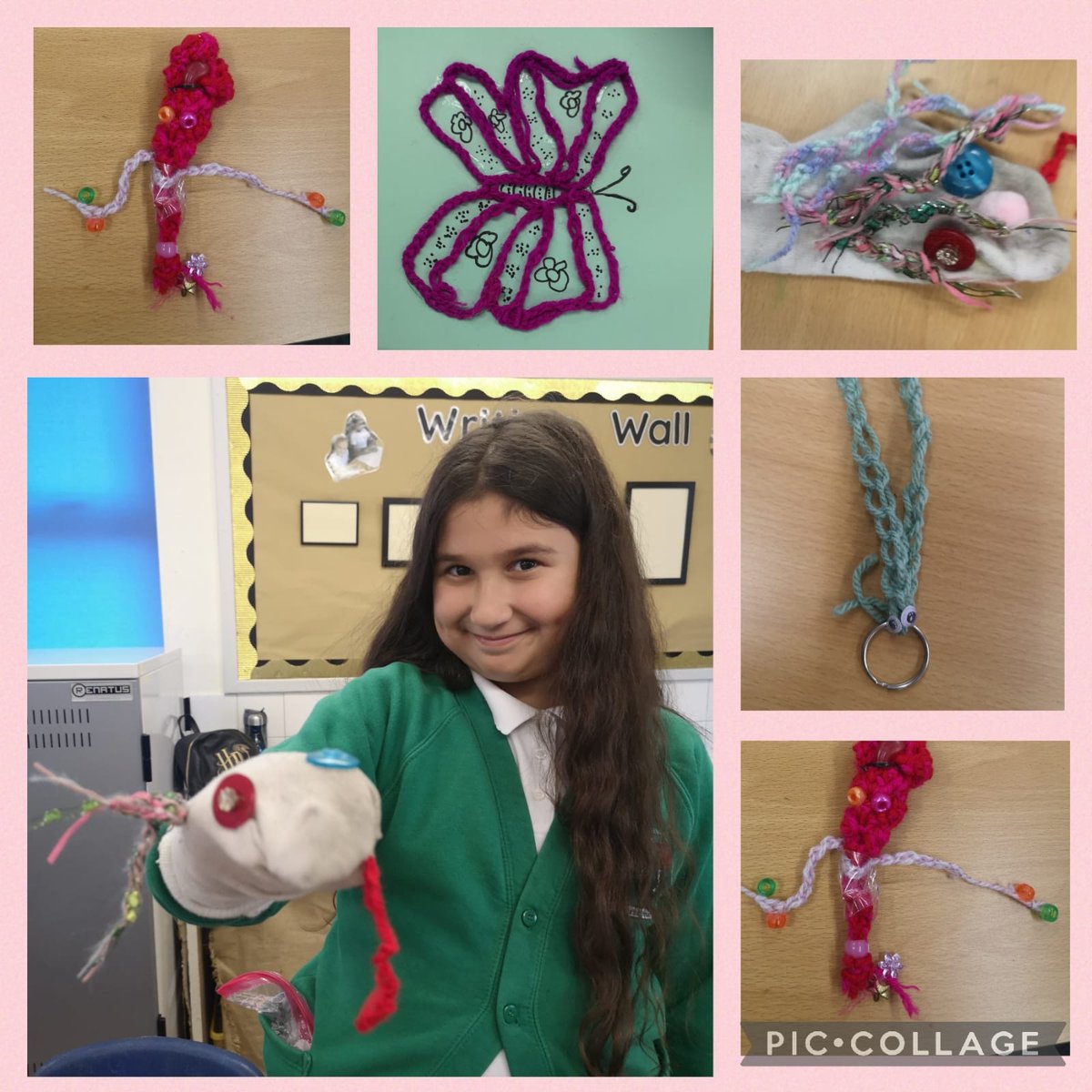 StPatsCardiff's tweet photo. We were extra busy today. So creative from butterfly to Keychains. Look at the toy buddy, so much details. Welldone girls, so proud of you all. #creativebunch #faithhopelove https://t.co/6O2HZXhFPN