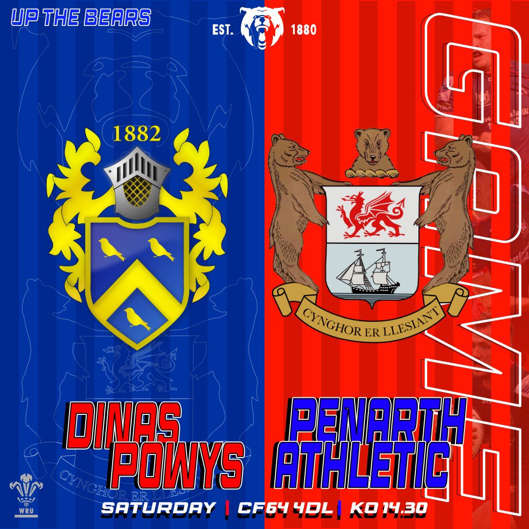 No First XV game this Saturday as <a href="/llantrisantrfc/">Llantrisant RFC</a> have to play their rearranged Cup game.

However the Athletic are in action Away at <a href="/DinasPowysRFC/">Dinas Powys RFC</a> 
Head up the common and support the boys!

#athletic #upthebears 🐻