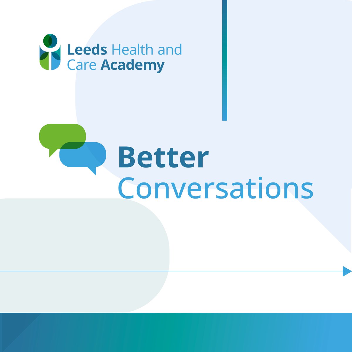 Build on your core communication skills and learn about the person-centred care and support principles when you sign-up to a Better Conversations workshop. The next workshop is taking place on Wednesday 22nd November. Find out more and book here: leedshealthandcareacademy.org/learning/syste…