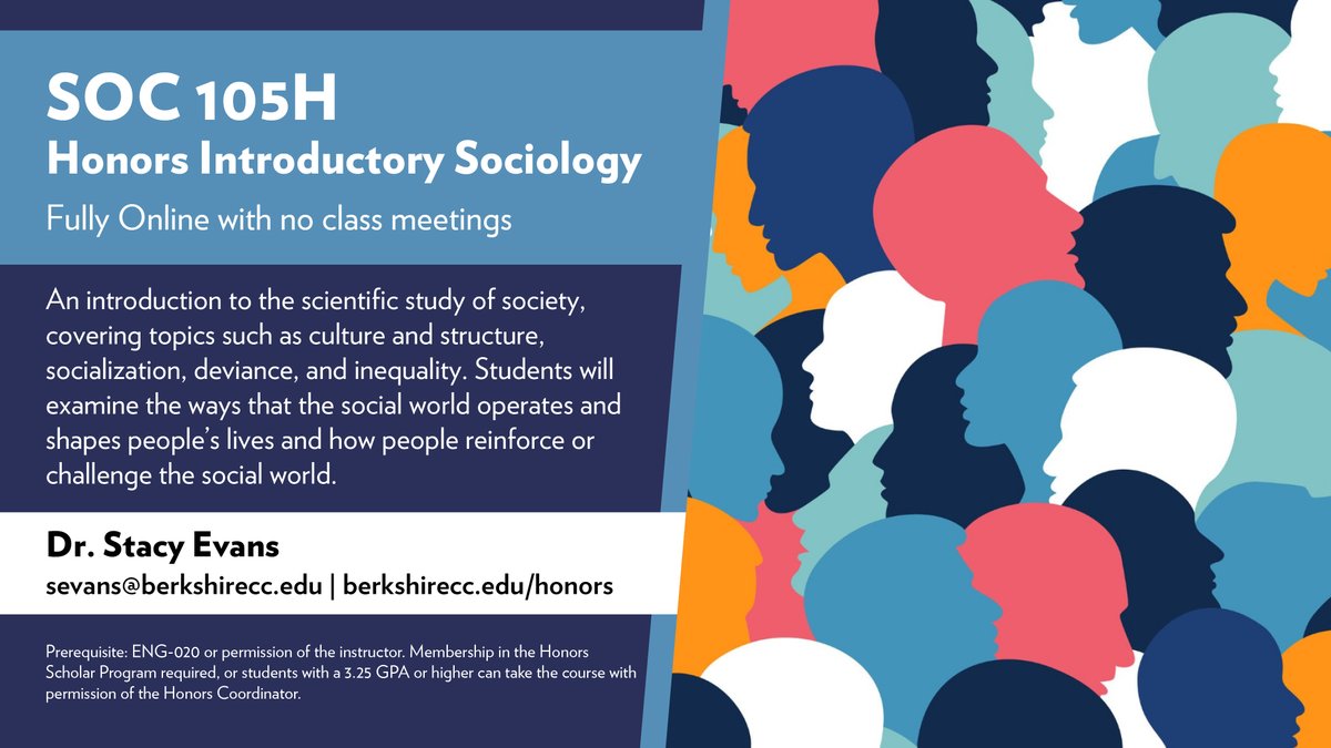 Take engaging courses through BCC's Honors Program this spring! In SOC 105H: Honors Introductory Sociology, students will examine how social world operates and shapes people’s lives, and how people reinforce or challenge the social world. Register now: bit.ly/3Mbd03A