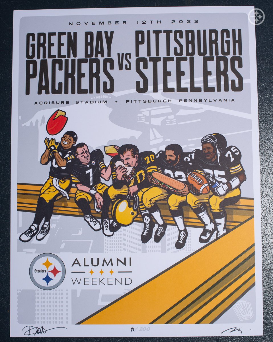 Get this week's Gameday Poster at the @SteelersShop, while supplies last! 🎨: Dan Rugh and Mark Bogacki Curated by: @cwpress Buy now ➡️ bit.ly/48izMQS