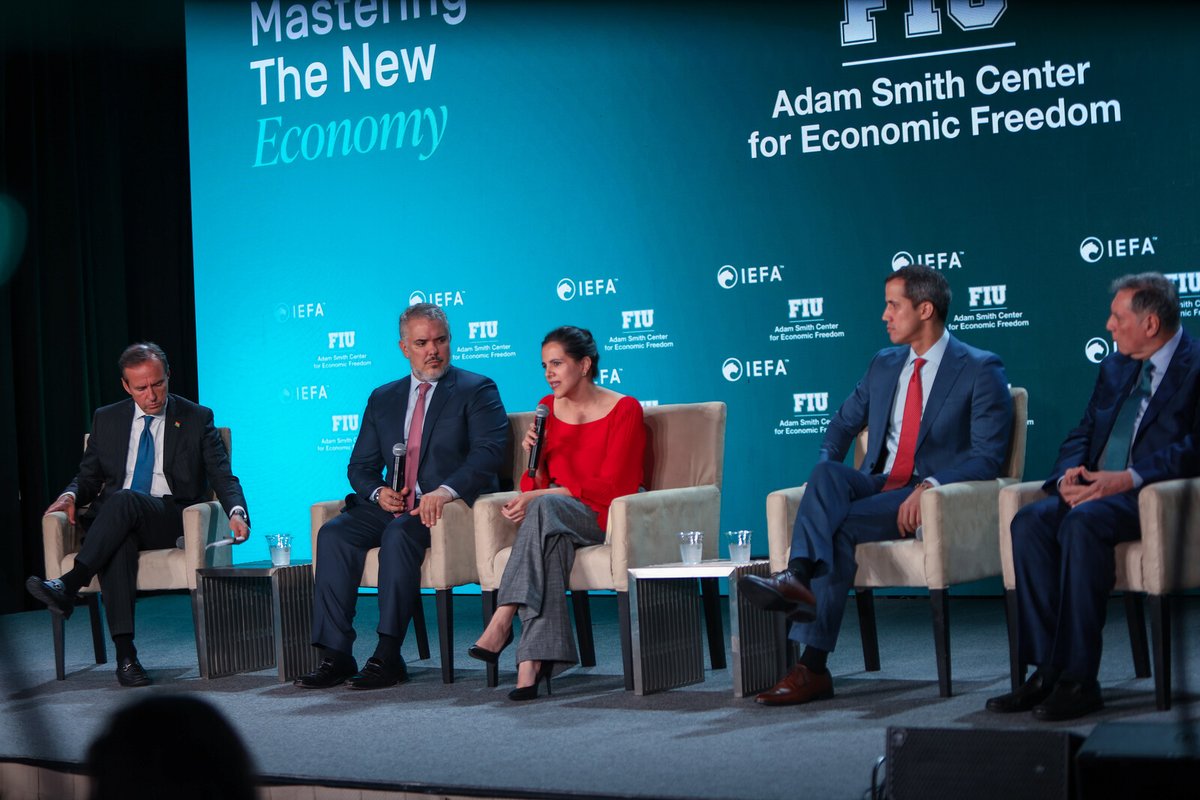 AmericasForum's tweet photo. The 12th edition of the #WSFMiami closed today with a fascinating session featuring four former Latin American Presidents. https://t.co/jOAa6ju7oo