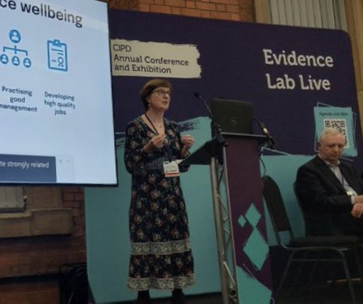 Our @ESRC @PrOPEL_Hub colleagues @clindsaystrath @StrathBusiness & @SaraJConnolly @uniofleicester have been sharing insights on #workplace #wellbeing & #JobCrafting for #engagement at today’s #cipdACE Evidence Lab…