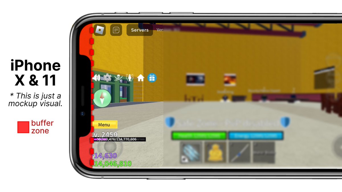 Roblox_RTC's tweet image. Users are reporting that they&apos;re experiencing a visual issue on some mobile devices, specifically ones that have notches, where they have displaced UI in-game.