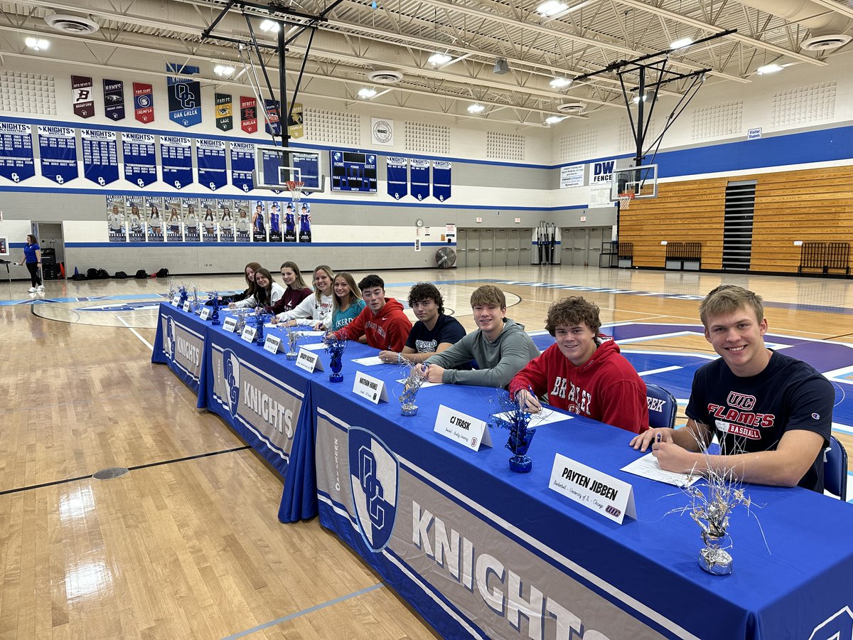 Knights Athletics (@athletics_ochs) on Twitter photo 2/2 From Right: Payten Jibben (Baseball; Illinois-Chicago) C.J. Trask (Baseball; Bradley); Nathan Hanel (Baseball; Parkside) Brady Rickert (Baseball; Heartland CC); Austin Koberstein (Baseball: River Falls) <a href="/OCFSD/">Oak Creek Schools</a> 2/2 From Right: Payten Jibben (Baseball; Illinois-Chicago) C.J. Trask (Baseball; Bradley); Nathan Hanel (Baseball; Parkside) Brady Rickert (Baseball; Heartland CC); Austin Koberstein (Baseball: River Falls) <a href="/OCFSD/">Oak Creek Schools</a>