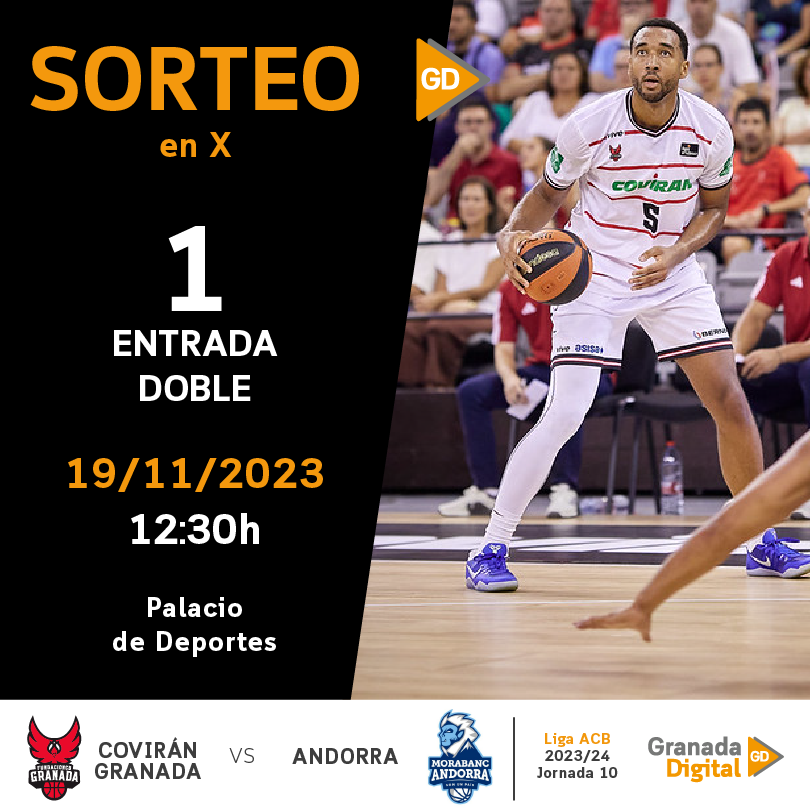 granadadigital's tweet photo. 🏀#SorteoGD | ¿Quieres asistir al partido entre
@FundacionCBG y @morabancandorra?
Sorteamos una entrada doble
🔁Dale RT a la publicación
🧑🤝🧑Menciona con quién irías
📲Sigue a @granadadigital
Los ganadores se conocerán el jueves 16 de noviembre ¡Suerte! https://t.co/g8OEeqnTJ0