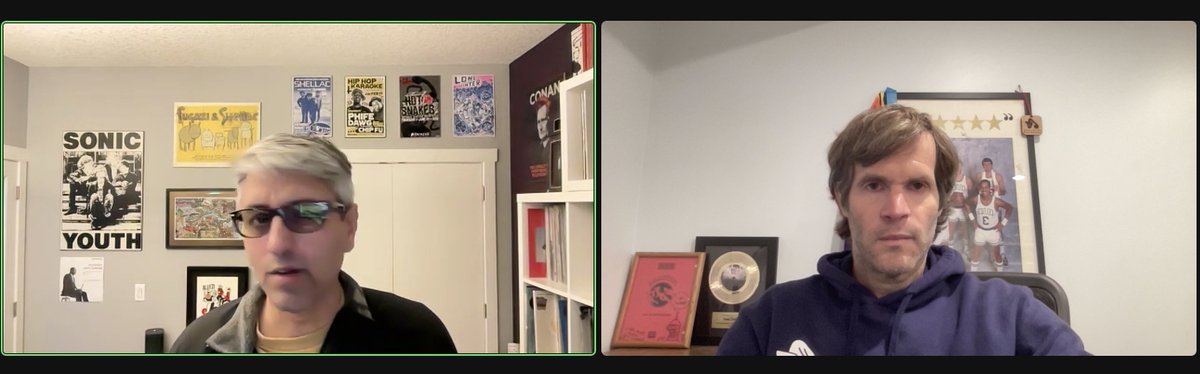 Much thanks to @vishkhanna for joining my @EmersonSOC class this morning. We discussed the power of music and the resulting connections. Of course, we spent some time on the work of the great David Berman. Listen to @VishKreative pod to hear more!