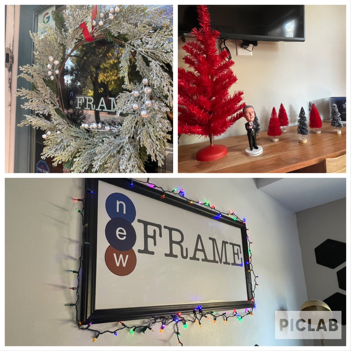 NewFrameInc's tweet photo. It’s beginning to look a lot like #Christmas at the #NewFrame office thanks to @skydiving11. https://t.co/hJokkQPg6w