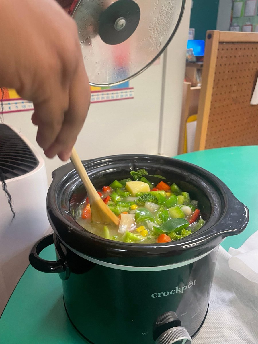 Had such a good time in Room #20 today making “Rainbow Stew”. Do you remember reading that book in school? Students recreated the stew and families donated supplies for cooking. No better way to spend some time before a long weekend! #GoodtoGreat #preschoolmatters