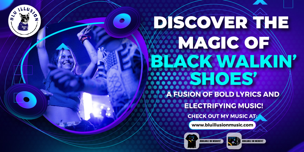 Are you in the mood for a good time? Crank up the volume and let my song, “Black Walkin’ Shoes,” take you there.
Listen now: bluillusionmusic.com/black-walkin-s…
#blackwalkinshoes #crankupthevolume #musicmagic #rockthenight #bluillusionmusic #musicexperience #partywithmusic #danceflooranthem