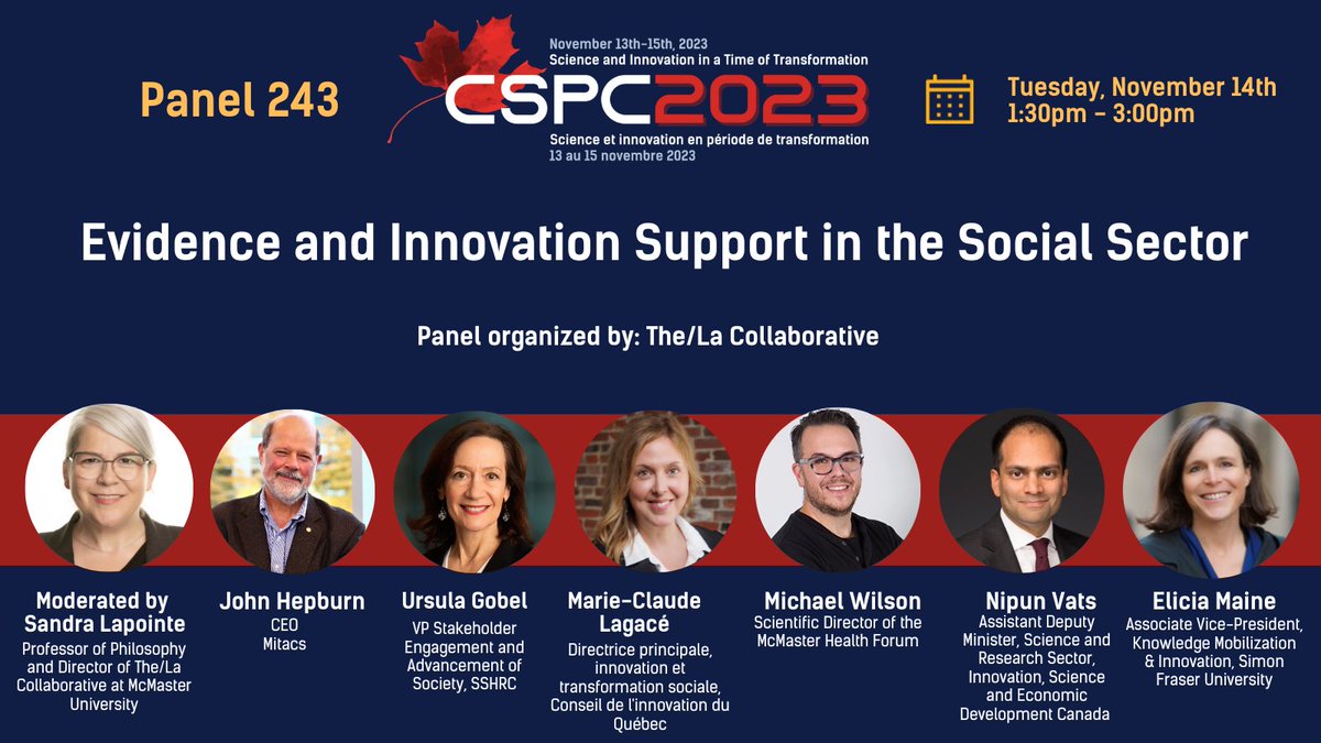 McMasterForum's tweet image. .@Wilson_MichaelG will be taking part in a #CSPC2023 panel that will consider two main elements of a support system for systems innovation around great societal challenges ow.ly/kSpH50Q1zsL
@sciencepolicy