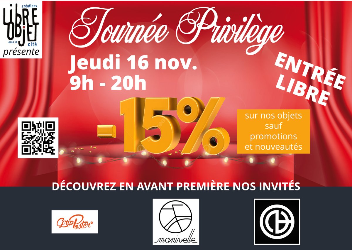 libre_objet's tweet image. Comme chaque année, Libre Objet organise sa journée Privilège
À cette occasion, nous proposons une remise de -15% sur tous les objets hors promotion et nouveautés. 
Nous accueillons Grip Poster, la bagagerie vélo Manivelle, le photographe Nils Bronner
libreobjet.com