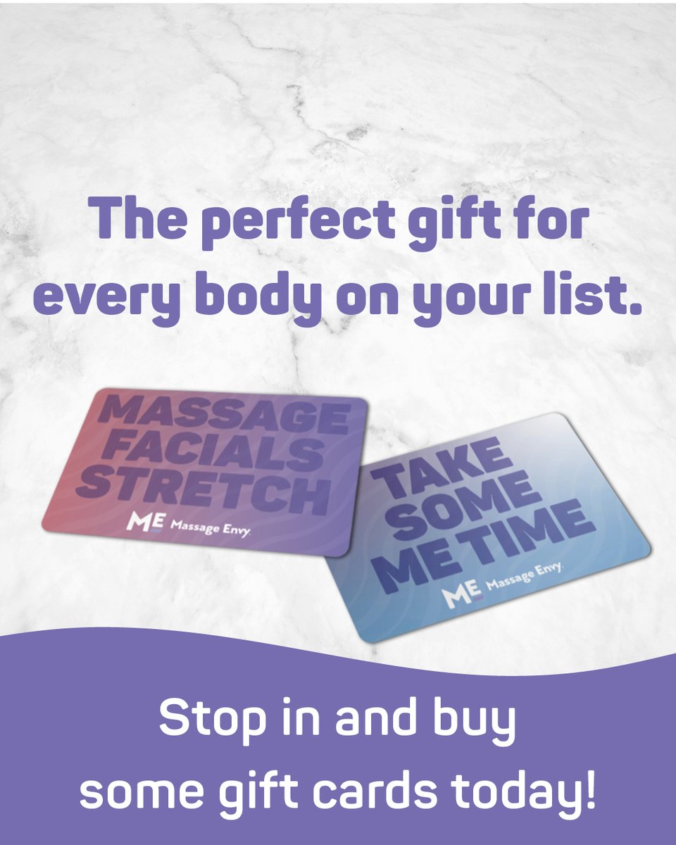 📢 PSA: It’s never too early to start sleigh-ing your holiday list. 📝 Share the joy of ME Time with a gift card they can use for a massage, facial, stretch, and more! Pick up a bunch next time you stop by a franchised location! bit.ly/41riPQ8
