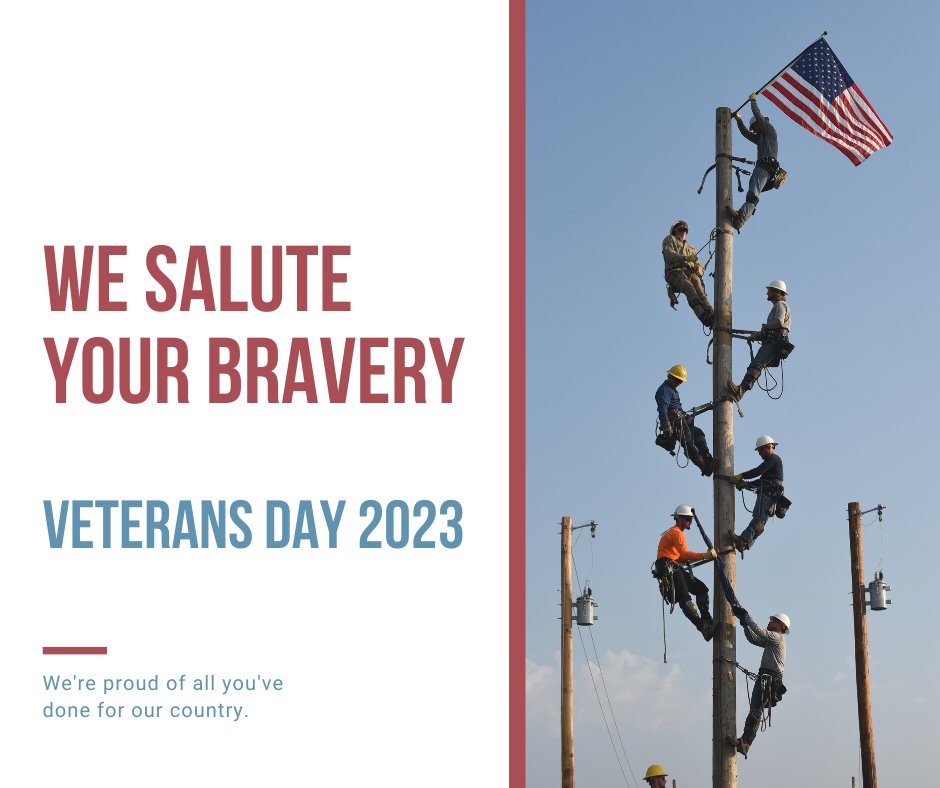NobleREMC's tweet photo. Today is Veterans Day. Help us in honoring and remembering all members of the Armed Forces who served our country bravely, including our own Zane Gray and Cole Knox. #VetsPowerUs https://t.co/1QX0y1yGhV
