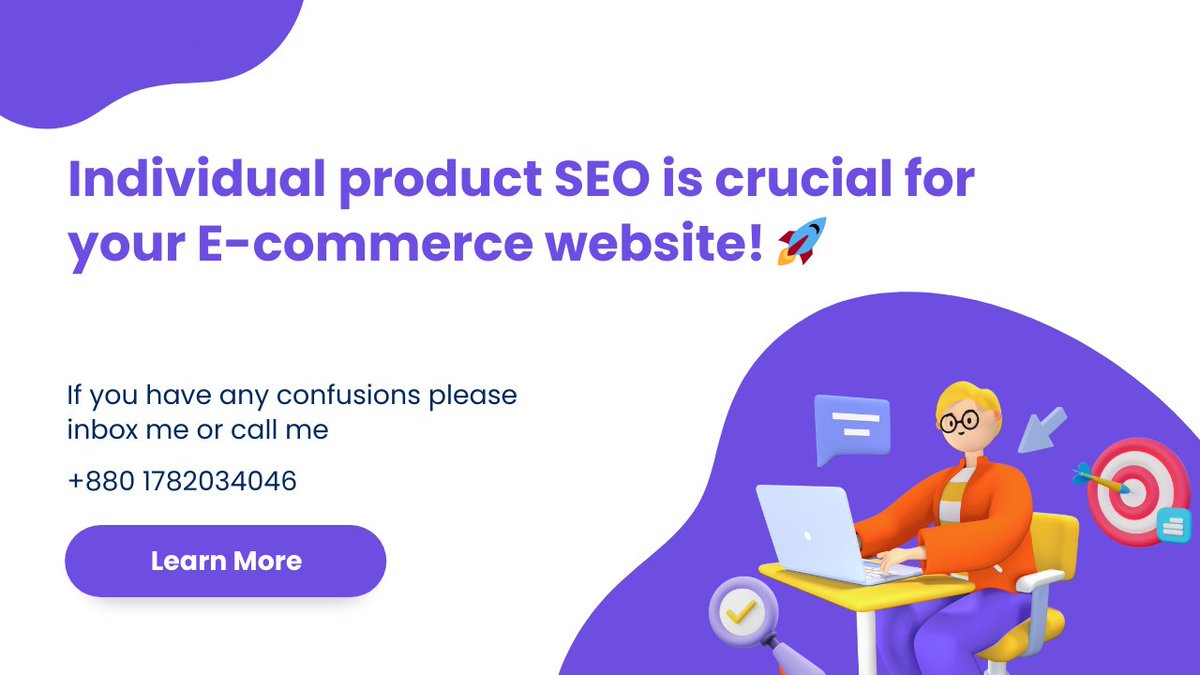 SmMehedi40's tweet photo. "Excited about the power of individual product SEO for our e-commerce site! 🚀 Optimized pages mean more visibility, targeted traffic, enhanced user experience, and increased conversions! 💰 Stand out, attract customers, and boost sales! #EcommerceSuccess #SEOStrategy 🌟" https://t.co/ioz06ONLMm